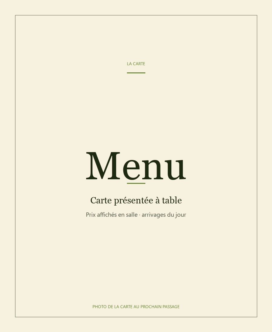 Carte MOHEA Local Street Food, photo de la carte au prochain passage